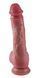 Фаллоимитатор с мошонкой на присоске из двухслойного силикона OYO - Dildo Double Layer Silicone YQW-022 (длина 19 см, диаметр 3.4 см)