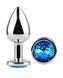Анальная пробка с кристаллом EGZO - Silver Round Plug Blue size M
