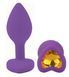 Силіконова анальна пробка EGZO - Silicone Violet Heart Plug Yellow, size S