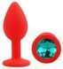 Силиконовая анальная пробка EGZO - Silicone Red Round Plug Marine, size S