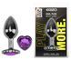 Анальна пробка з кристалом EGZO - Dark Silver Heart Plug Purple size S