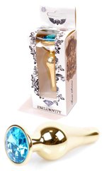 Анальний затор Boss Series - Jewellery Gold BUTT PLUG Light Blue, BS6400067