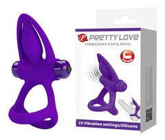Ерекційне вібро кільце Pretty Love - Vibration Cock Ring, 10 vibration functions, BI-210306
