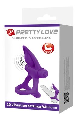 Эрекционное вибро кольцо Pretty Love - Vibration Cock Ring, 10 vibration functions, BI-210306