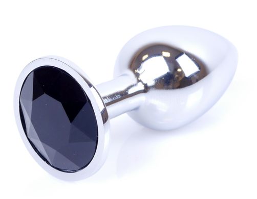 Анальний затор Boss Series - Jewellery Silver PLUG Black S, BS6400013