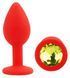 Силіконова анальна пробка EGZO - Silicone Red Round Plug Lime, size S