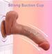 Большой фаллоимитатор с мошонкой на присоске из двухслойного силикона OYO - Dildo Double Layer Silicone YQW-025 (длина 21 см, диаметр 4 см)