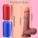 Большой фаллоимитатор с мошонкой на присоске из двухслойного силикона OYO - Dildo Double Layer Silicone YQW-025 (длина 21 см, диаметр 4 см)