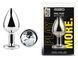 Анальная пробка с кристаллом EGZO - Silver Round Plug Clear size M