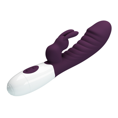 Вібромасажер для стимуляції точки G та клітора Pretty Love - Naughty Bunny Dark Purple, BW-500071-A2