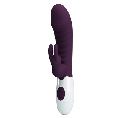 Вібромасажер для стимуляції точки G та клітора Pretty Love - Naughty Bunny Dark Purple, BW-500071-A2
