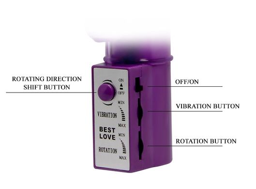 Вібратор із стимулятором клітора та ротацією BAILE - Chrisina PURPLE Vibration Rotation, BW-004106SY