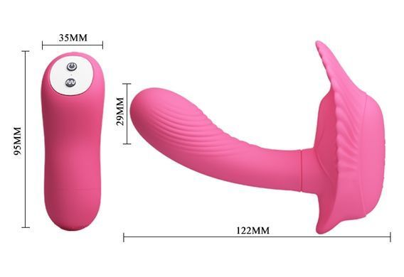Вібробабочка з стимулятором клітора PRETTY LOVE-Powerful Shell Stimulator, BI-014368W-3