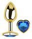 Анальная пробка с кристаллом EGZO - Gold Heart Plug Blue size S