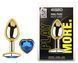 Анальная пробка с кристаллом EGZO - Gold Heart Plug Blue size S