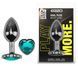 Анальная пробка с кристаллом EGZO - Dark Silver Heart Plug Marine size S