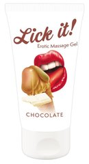 Веганський масажний гель на водній основі з ароматом і смаком білого шоколаду-Lick-it White Chocolate, 50 мл