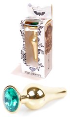 Анальная пробка Boss Series - Jewellery Gold BUTT PLUG Green, BS6400069