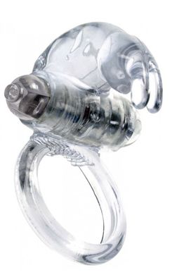 Ерекційне вібро кільце BOSS Rabbit Vibro Cock Ring Clear, BS6700049