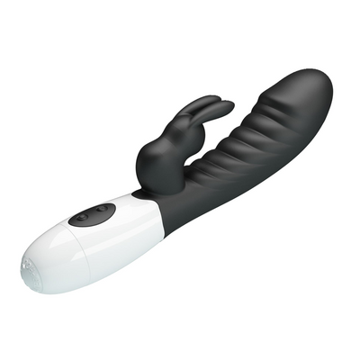 Вібромасажер для стимуляції точки G та клітора Pretty Love - Naughty Bunny Black, BW-500071-A3