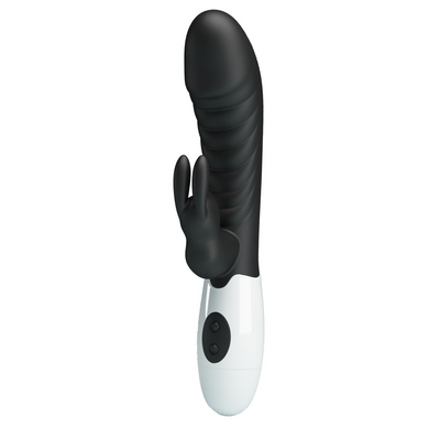 Вібромасажер для стимуляції точки G та клітора Pretty Love - Naughty Bunny Black, BW-500071-A3