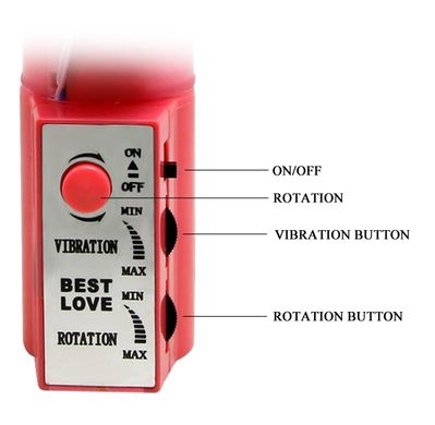 Вибратор с стимулятором клитора и ротацией BAILE - Chrisina PINK Vibration Rotation, BW-004107SY
