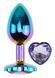 Анальна пробка з кристалом EGZO - Multicolor Heart Plug Amethyst size S