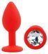 Силіконова анальна пробка EGZO - Silicone Red Round Plug Clear, size S