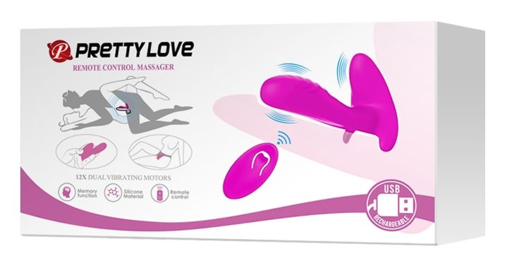 Вібробабочка з стимулятором клітора PRETTY LOVE-Remote Control Massager, BI - 014850W