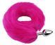 Анальна пробка з хвостом EGZO - Fox Tail Silver Plug Crimson, size S