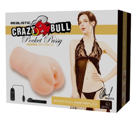 Мастурбатор з вібрацією CRAZY BULL-Realistic Pocket Pussy, BM - 009227Z