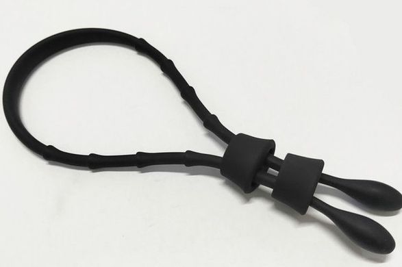 Силиконовое лассо на пенис с двумя фиксаторами SKN-LS003 Black