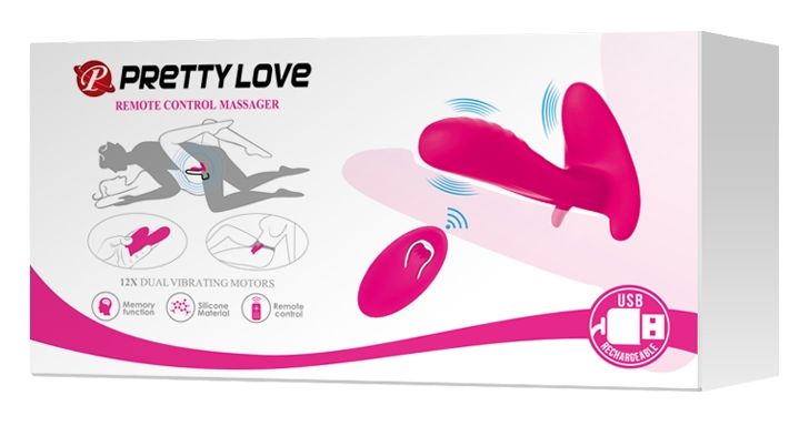 Вібробабочка з стимулятором клітора PRETTY LOVE-Remote Control Massager, BI - 014850W-1