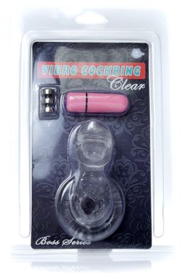 Эрекционное вибро кольцо BOSS - Tongue Vibro Cock Ring Clear, BS6700051