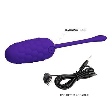 УЦІНКА - Віброяйце з рельєфним дизайном Pretty Love - MARINA EGG Purple, DIS-BI-014708-3
