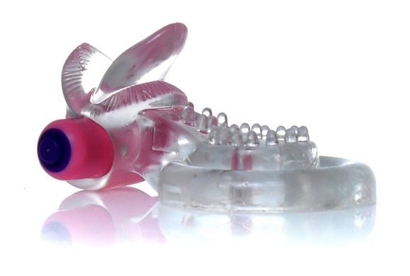 Эрекционное вибро кольцо BOSS - Tongue Vibro Cock Ring Clear, BS6700051