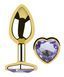 Анальная пробка с кристаллом EGZO - Gold Heart Plug Amethyst size S