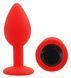 Силіконова анальна пробка EGZO - Silicone Red Round Plug Black, size S