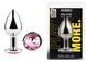Анальная пробка с кристаллом EGZO - Silver Round Plug Pink size M