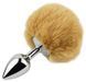 Анальна пробка з хвостом EGZO - Bunny Tail Silver Plug Brown, size S
