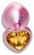 Анальна пробка з кристалом EGZO - Pink Perl Heart Plug Yellow, size S