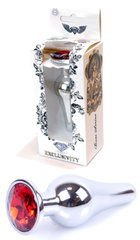 Анальний затор Boss Series - Jewellery Silver BUTT PLUG Red, BS6400073