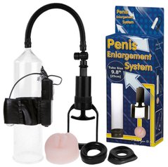 Вакуумная помпа для увеличения пениса с вибростимуляцией BAILE - Penis Enlargement System 9,8'', BM-010067