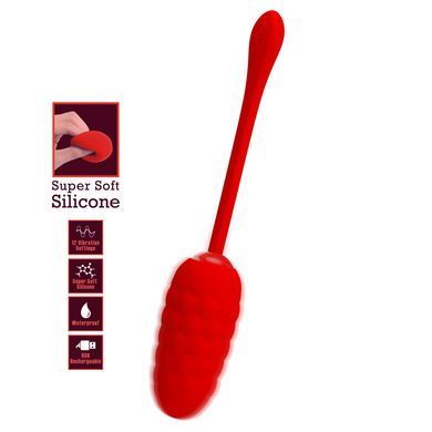 Віброяйце з рельєфним дизайном Pretty Love - MARINA EGG Red, BI-014708-2