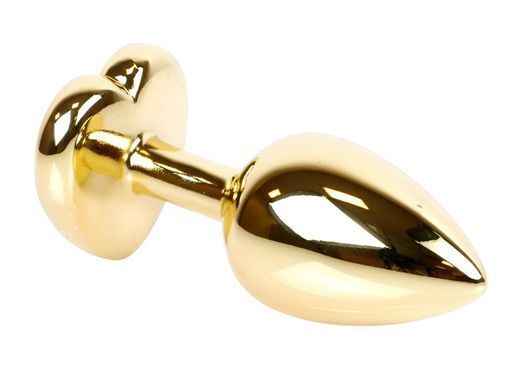 Анальна пробка з кристалом EGZO - Gold Heart Plug Rose size M