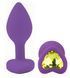 Силіконова анальна пробка EGZO - Silicone Violet Heart Plug Lime, size S