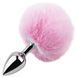 Анальная пробка с хвостом EGZO - Bunny Tail Silver Plug Pink, size S