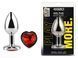 Анальна пробка з кристалом EGZO - Silver Heart Plug Red size M