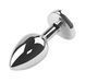 Анальна пробка з кристалом EGZO - Silver Heart Plug Red size M