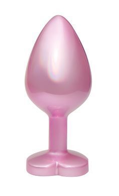 Анальна пробка з кристалом EGZO - Pink Perl Heart Plug Red, size S